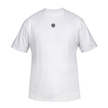 Premium White Round Neck T-Shirt with 3D Lion Logo