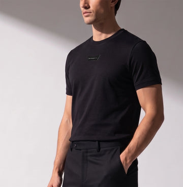 Bareskin Black Muscle Fit Round Neck T Shirt
