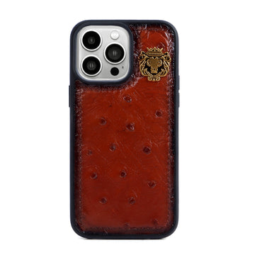 Apple iPhone Series Tan Mobile Cover Real Ostrich Leather