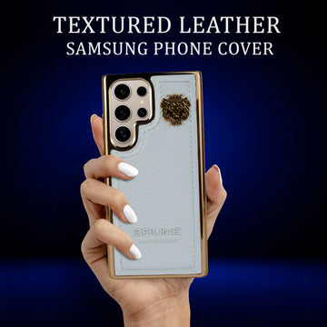 Samsung S Series Exotic White Textured Mobile Cover