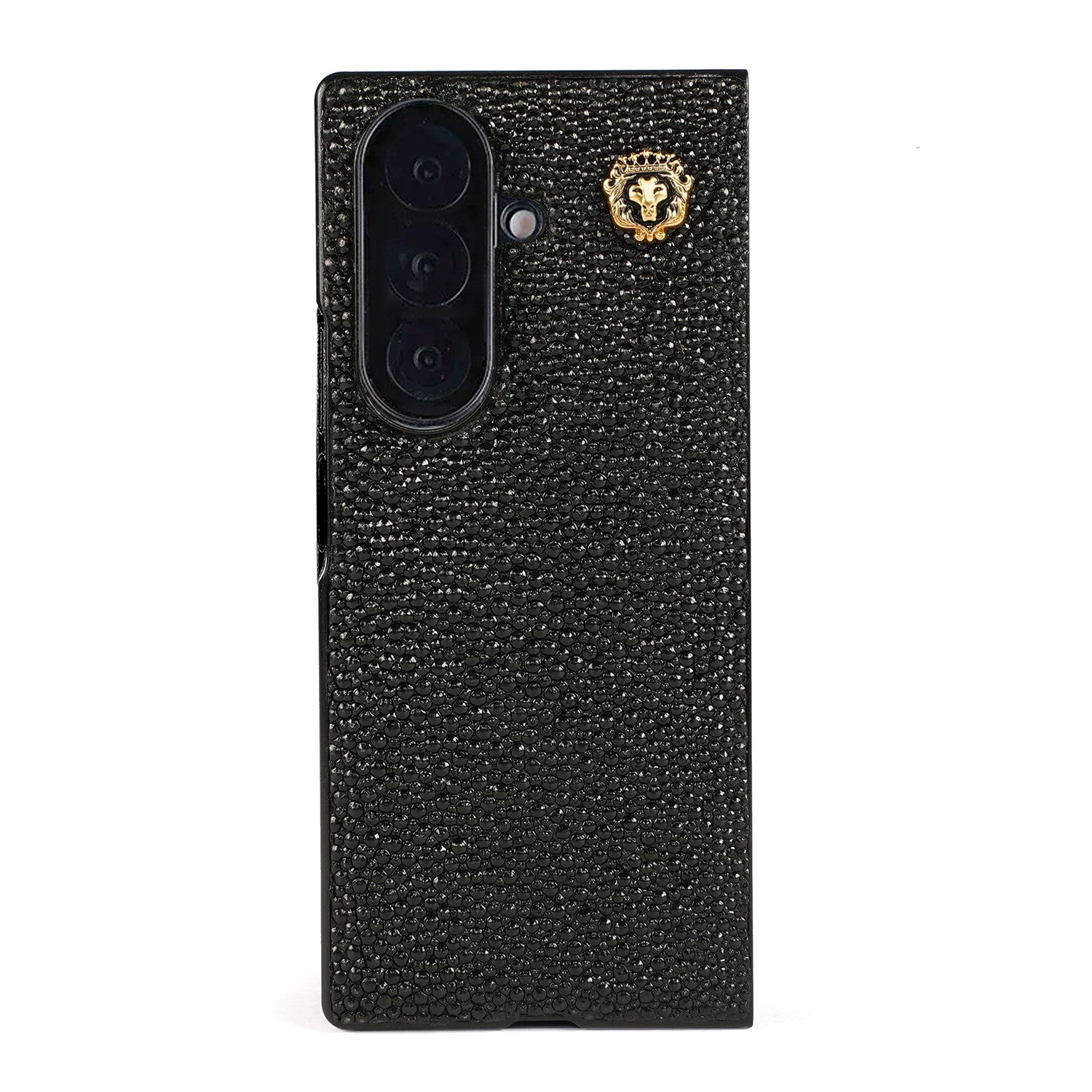 Samsung Galaxy Fold Mobile Cover in Luxury Black Stingray Fish Shining Leather