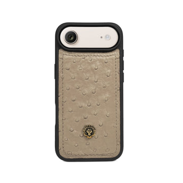 Real Ostrich iPhone Air Beige Leather Cover