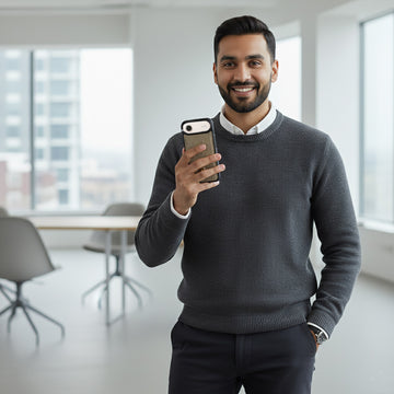 Real Ostrich iPhone Air Beige Leather Cover