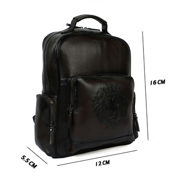 Large Dark Brown Leather Backpack Unisex Travel-College Bag By Brune & Bareskin