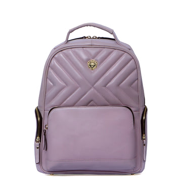 Classic Small Girlish Backpack In Light Pink Leather