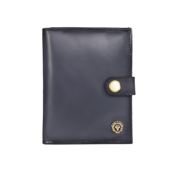 Grey Leather Passport Holder with Foldable Boarding Pass Pocket