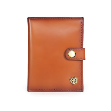 Tan Leather Passport Holder with Foldable Boarding Pass Pocket By Brune & Bareskin