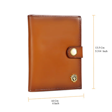 Tan Leather Passport Holder with Foldable Boarding Pass Pocket By Brune & Bareskin