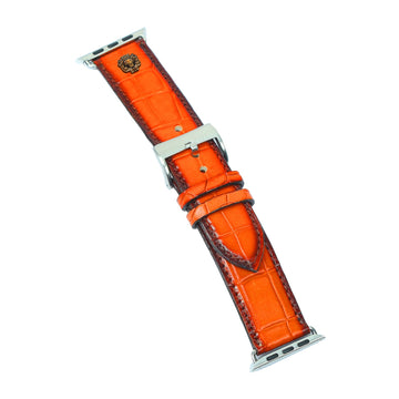 Apple Watch Orange Deep Cut Croco Leather Strap