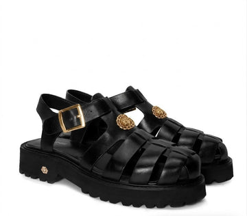 Black Cage Sandals