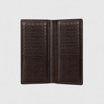 Brown Bi-Fold Long Wallet For Men