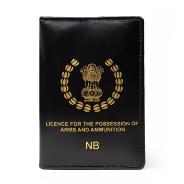 Black Premium Leather Arms and Ammunition License Holder