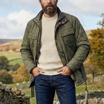 Safari Green Puffer Jacket by Brune & Bareskin