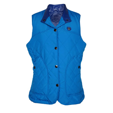 Diamond-Stitched Sky Blue Puffer Vest