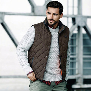 Diamond Stitched Dark Brown Vest