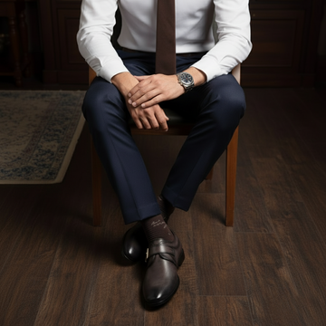 Laser-Engraved Monk Strap Formal Shoes