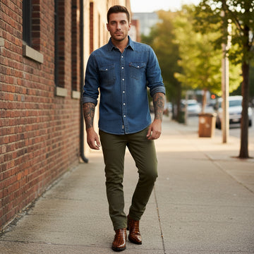 Cowboy Style Deep Cut Croco Tan Smokey Finish Cuban Heel Leather Chelsea Boots By Brune & Bareskin