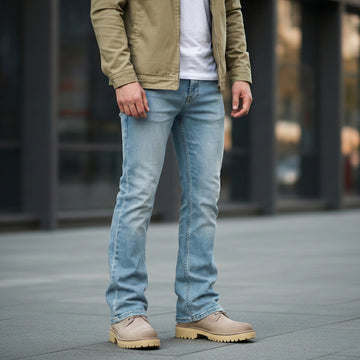 Burnished Beige Light Weight Biker Boot Suede Leather Lace-Up Closure