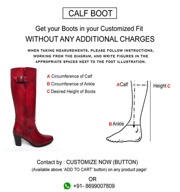 Wine Knee Height Blocked Heel Ladies Leather Boots with By Brune & Bareskin