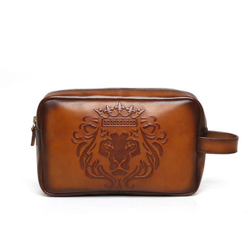 Brune & Bareskin Lion Embossed Tan Leather Kit