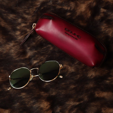 Pink Leather Eyewear Glasses Cover by Brune & Bareskin