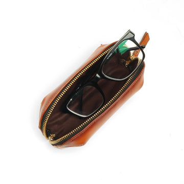 Tan Leather Eyewear Glasses Cover by Brune & Bareskin