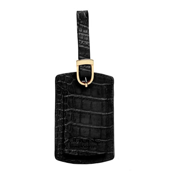 Black Croco Print Leather Bags Tag by Brune & Bareskin