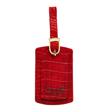 Red Croco Print Leather Bags Tag by Brune & Bareskin