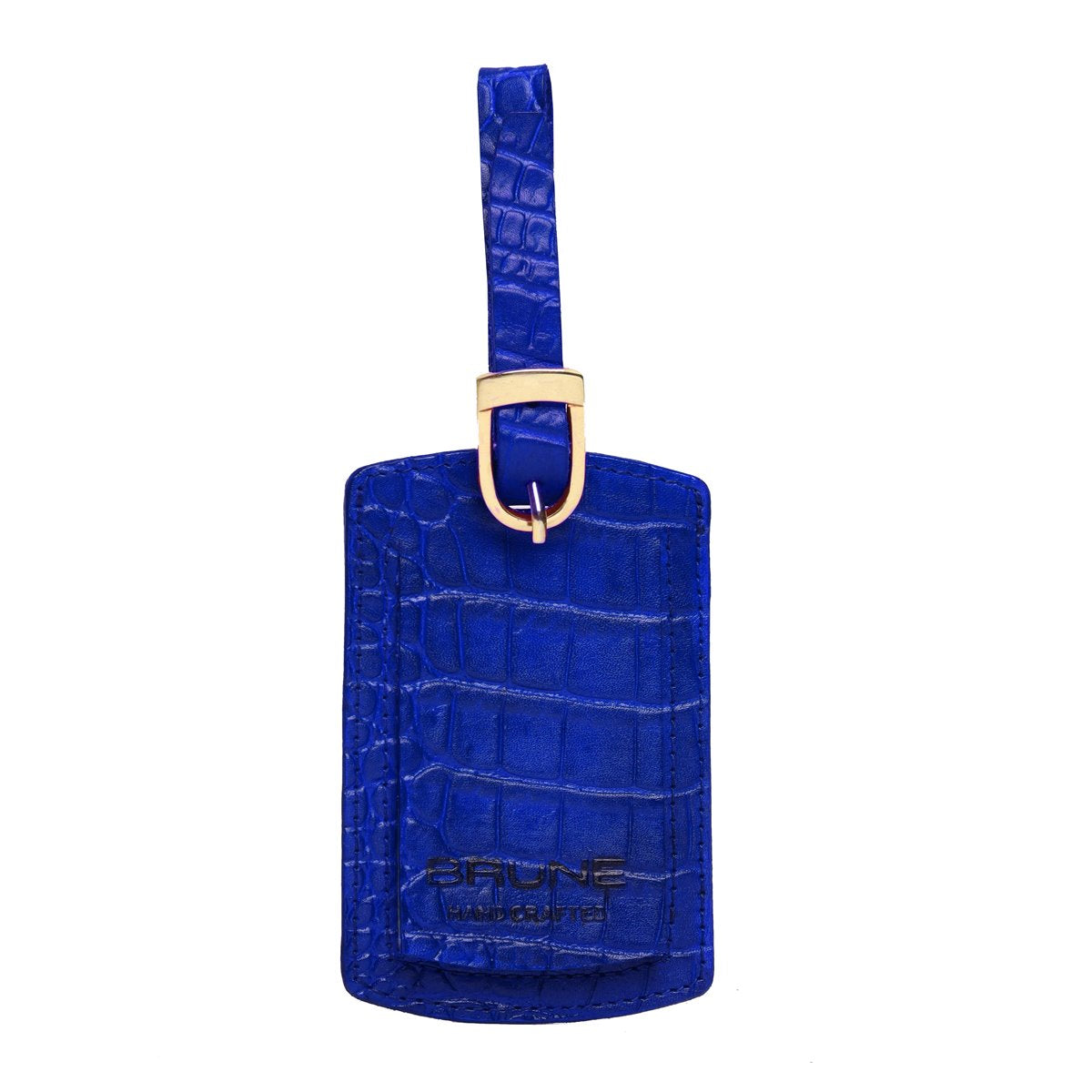 Blue Croco Print Leather Bags Tag by Brune & Bareskin