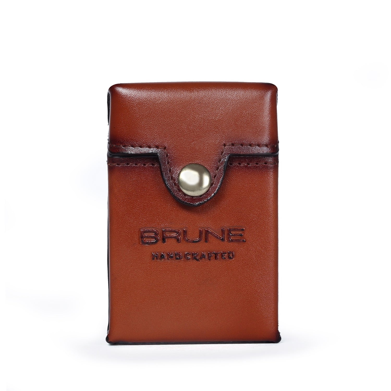 King Size Tan Genuine Leather Cigarette Carrying Case By Brune & Bareskin