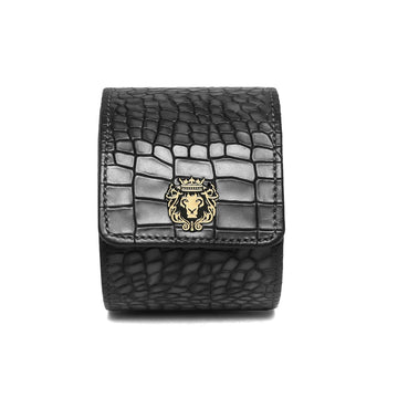Grey Deep Cut Leather Wrist Watch Roll by Brune & Bareskin