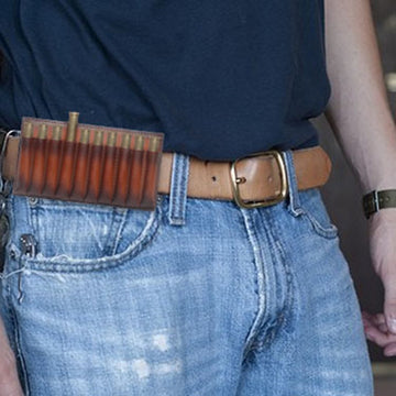 Tan Leather Riffle Ammunition Belt Case by Brune & Bareskin (MTO)