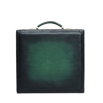 Green Hand Painted Leather 12 Wrist Watch Carry Briefcase by Brune & Bareskin