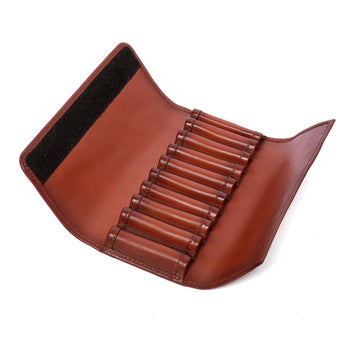 Tan Leather Riffle(Bullets) Ammunition Belt Case with Velcro closure by Brune & Bareskin (MTO)