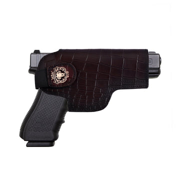 Dark Brown Glock cover Deep Cut Leather with Metal Logo(MTO)