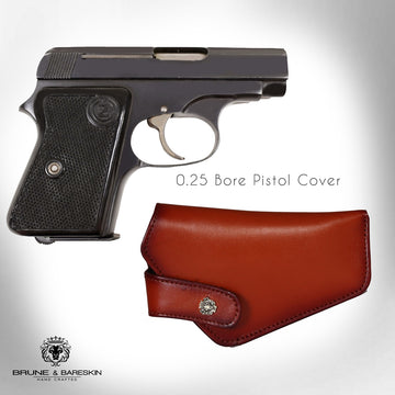 .25 Bore Pistol Handgun Tan Genuine Leather Mini Lion Ammo cover (MTO)