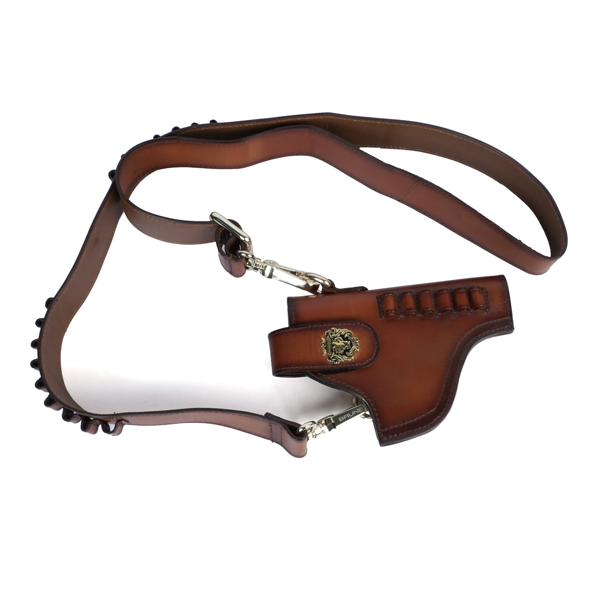 .32 Revolver Leather Cover With Bullets Holder Adjustable Strap Belt Loop