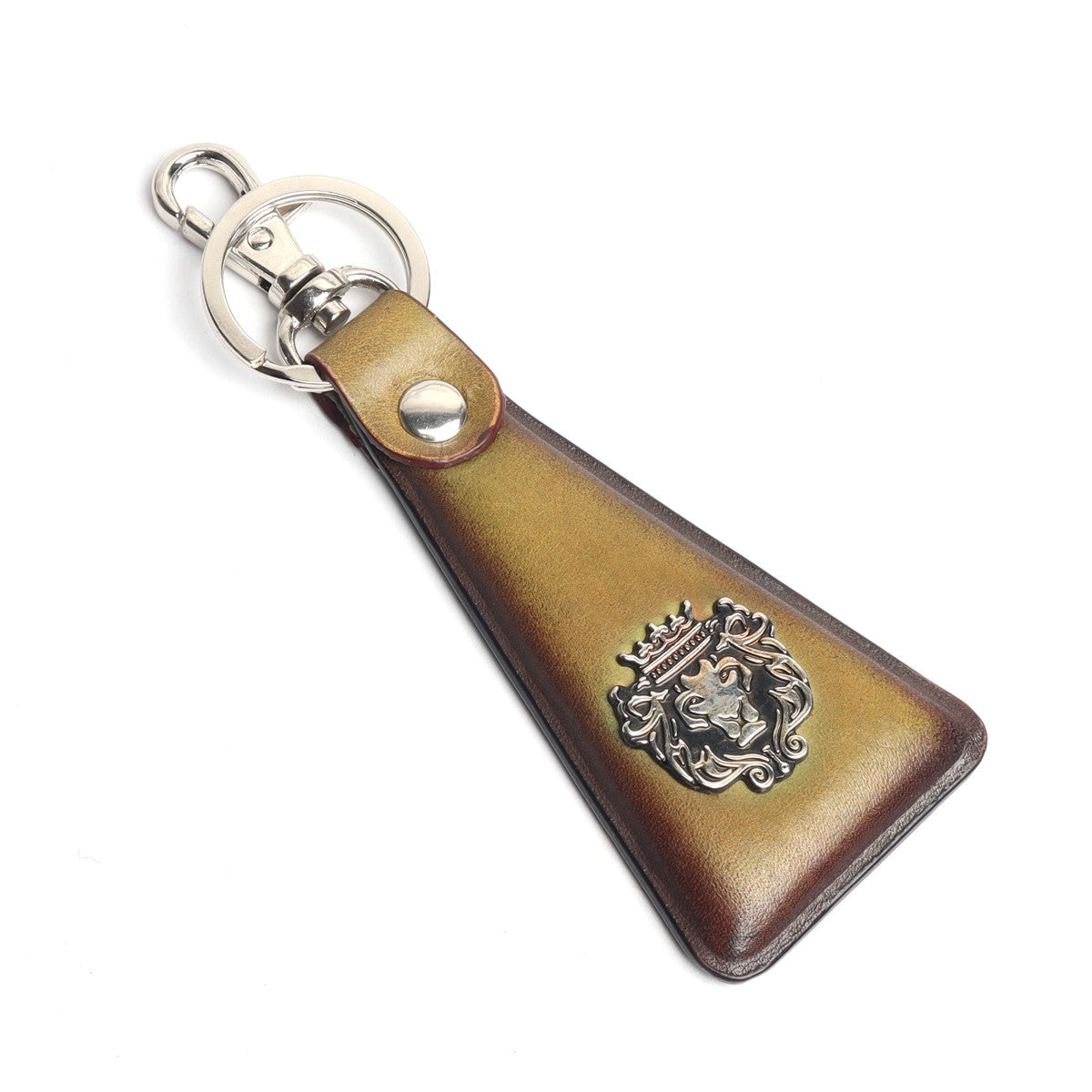 Olive Triangular Key-Chain With Belt Loop Genuine Leather By Brune & Bareskin