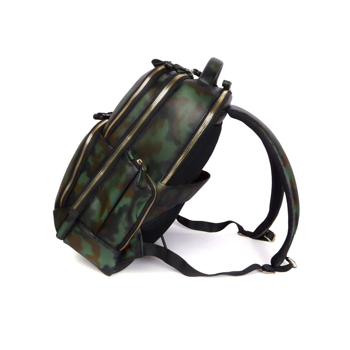 Camo Finish Hand Painted Leather Backpack - Main Image