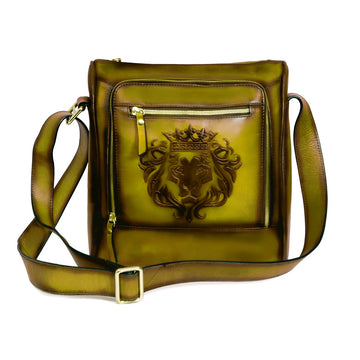 Sling Fanny Pack In Olive Leather