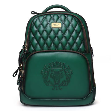 Green Genuine Leather Travel Backpack by Brune & Bareskin