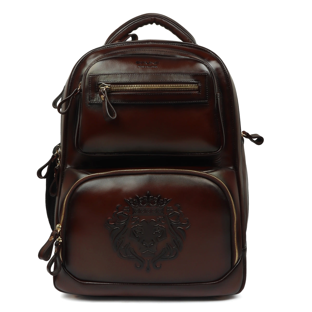 T-20 World Cup 2021 Backpack in Dark Brown Leather with Multi-Step Pockets