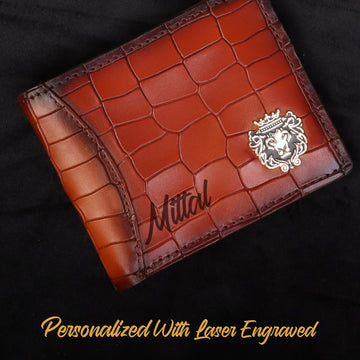 Croco Textured Genuine Leather Corporate Gifting Wallet With Customized Services Bulk Order (Reference Price for 1 Unit)