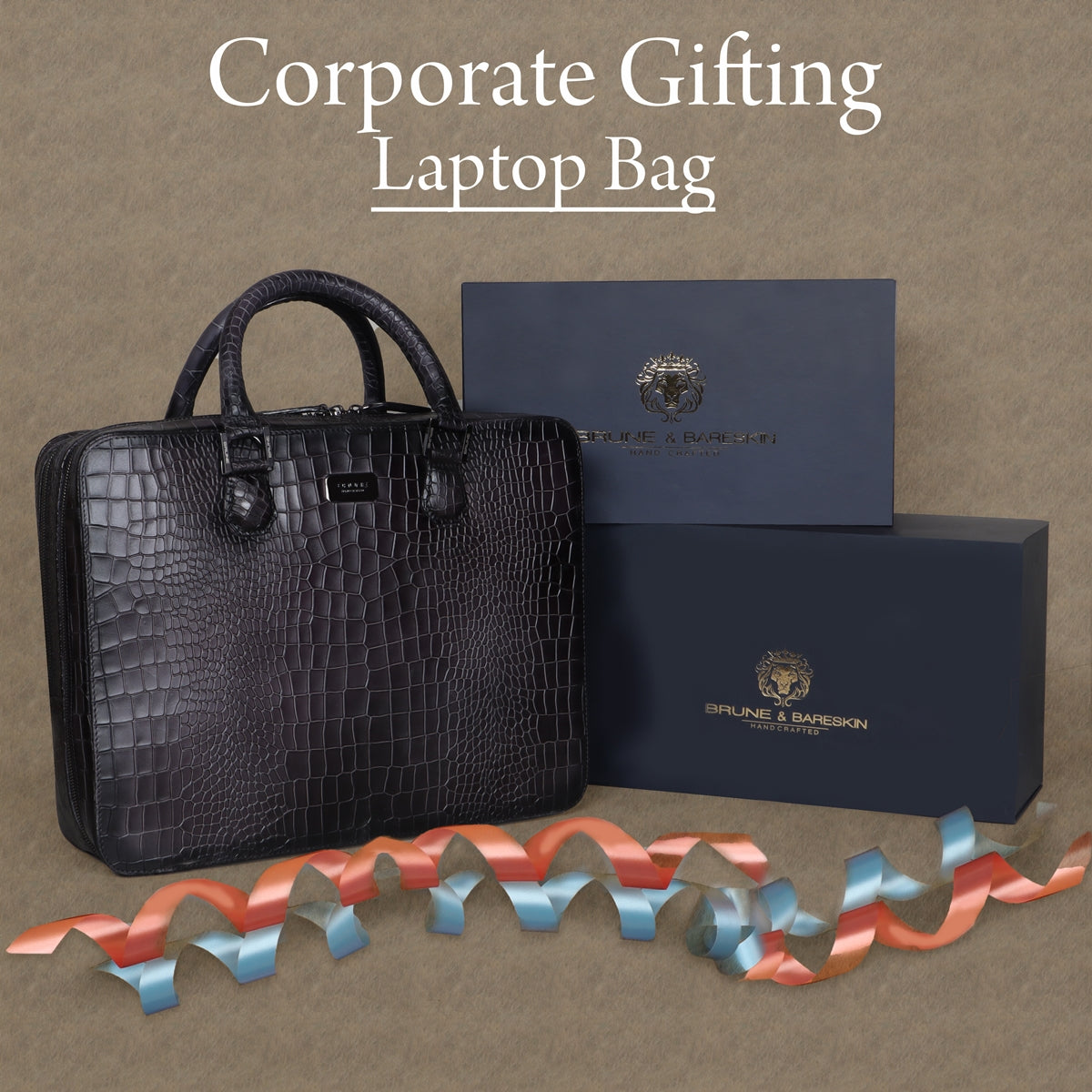 Deep Cut Genuine Corporate Gifting Leather Office Briefcase With Custo