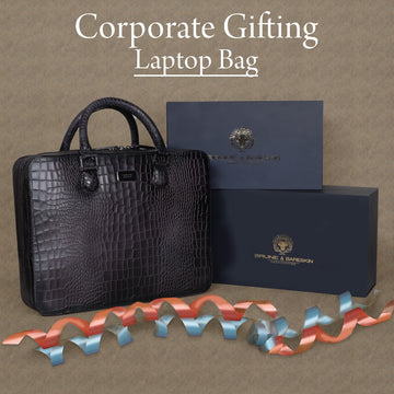 Deep Cut Genuine Corporate Gifting Leather Office Briefcase With Customized Services Bulk Order(Reference Price for 1 Unit)