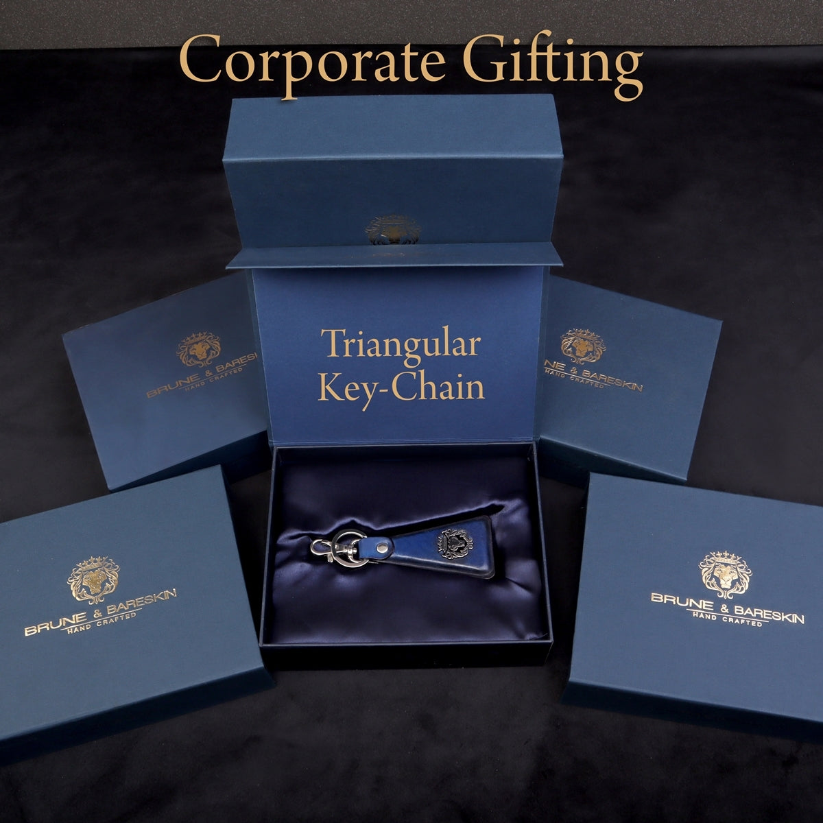 Customized Bulk Order Genuine Leather Triangular Key-chain Corporate Gift (Reference Price for 1 Unit)