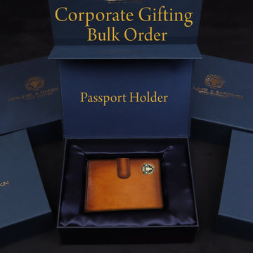 Customized Corporate Gifting Genuine Leather Passport Holder with Foldable Boarding Pass Pocket Bulk Order (Reference Price for 1 Unit)