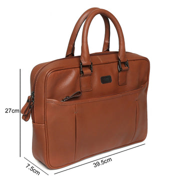 Tan Classic Ladies Leather Laptop Briefcase By Brune & Bareskin
