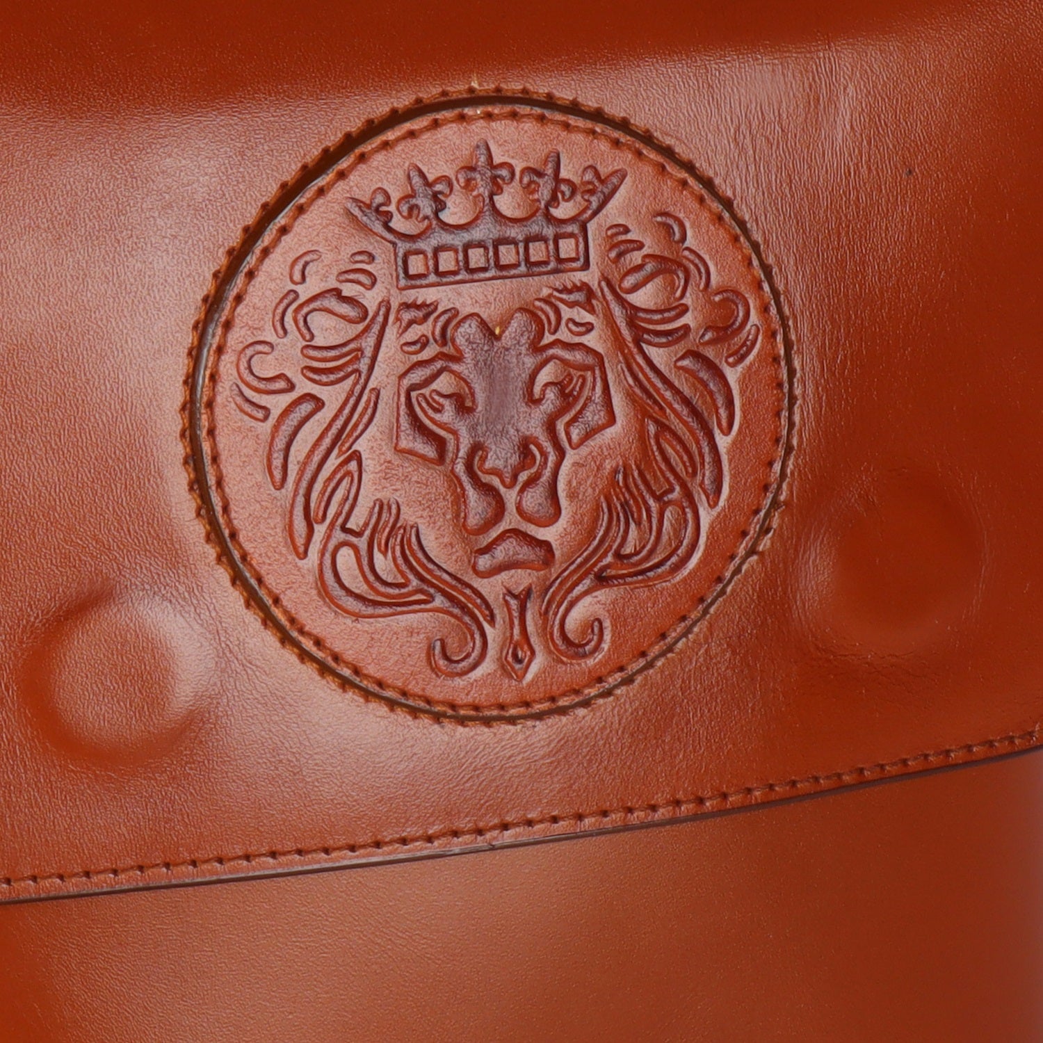 VTG GRAND LION Women Crossbody Shoulder Bag Leather Italy Brown Tan