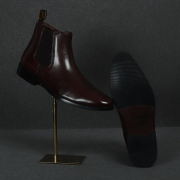 Hand Made Chelsea Boots in Dark Brown Leather For Men By Brune & Bareskin